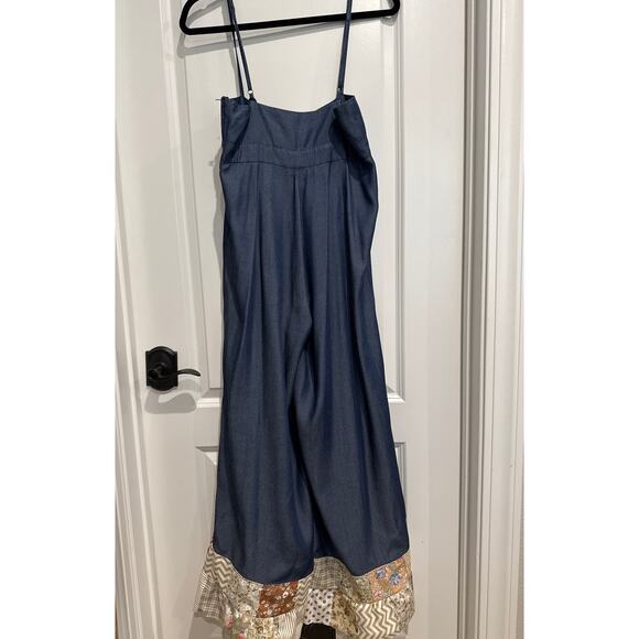 MSRP $69 NWT Upcycled Litz by UniqUSA Tencel Denim, Patchwork Wide Leg Size S - Picture 10 of 12